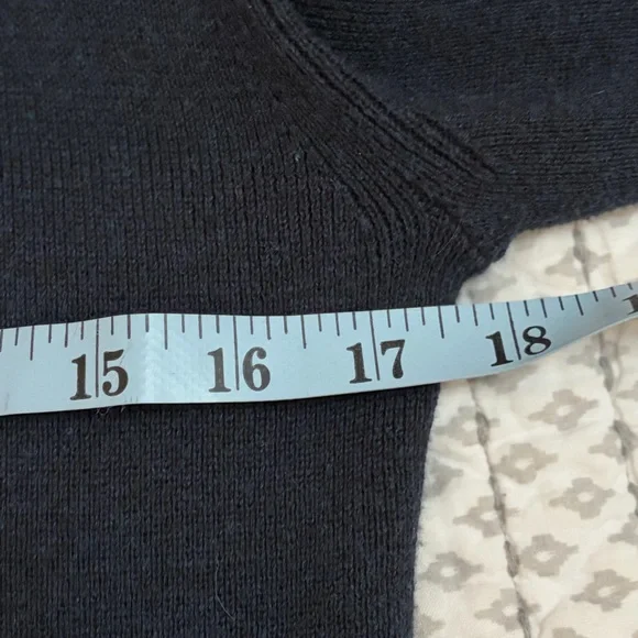 All Saints Dark Navy Open Front Cotton Cashmere Blend Sweater Size Medium EUC - Picture 5 of 5